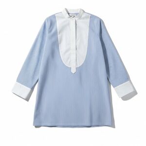 LORIBLU MADE IN ITALY SHIRT DRESS WITH WHITE AND BLUE STRIPES| size L